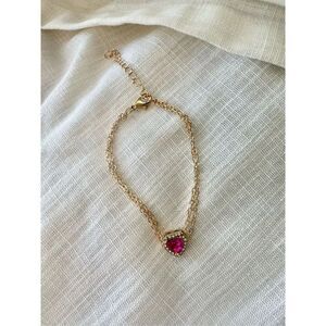 Hot pink heart delicate bracelet